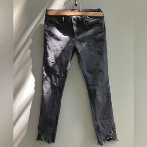 Joe’s Jeans Girls Skinny Size 10 Faded Black Denim Raw Hem Kids Bottoms Gray
